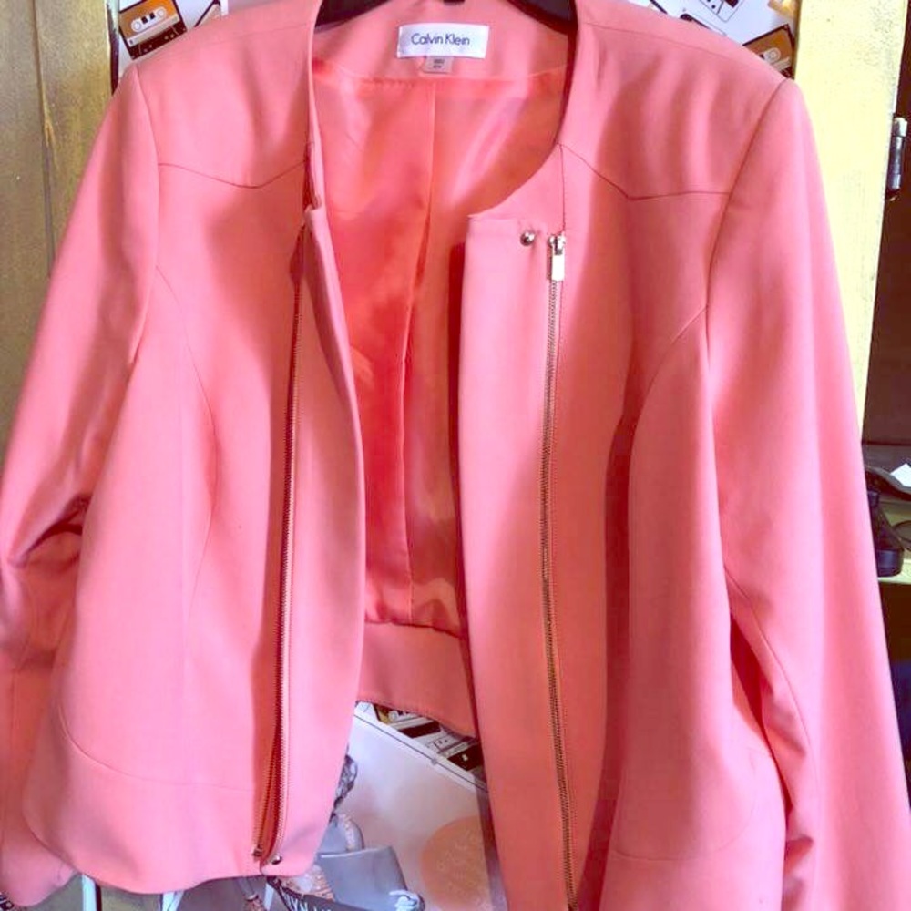 Coral color CK blazer